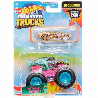 Hot Wheels - Monster Truck Zombie Wreck + autko HDC03 GRH81