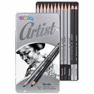 Colorino - Zestaw do rysowania ARTIST 12 ołówków grafitowych w metalowym pudełku 80118
