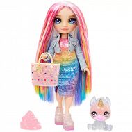 Rainbow High Fashion - Błyszcząca lalka Amaya Raine + zwierzątko i slime 120230