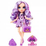 Rainbow High Fashion - Błyszcząca lalka Violet Willow + zwierzątko i slime 120223