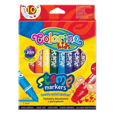 Colorino - Flamastry dwustronne pieczątki 10 kolorów 36092