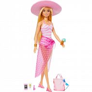 Barbie Dzień na plaży Lalka Barbie plażowa z akcesoriami HPL73