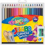 Colorino - Kredki ołówkowe okrągłe Jumbo 18 kolorów + etui i temperówka 33114