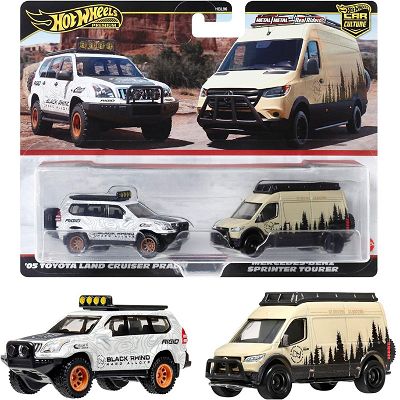 Hot Wheels Premium 2-Pack  Mercedes-Benz Sprinter Tourer i '05 Toyota Land Cruiser Prado HRR76 HBL96