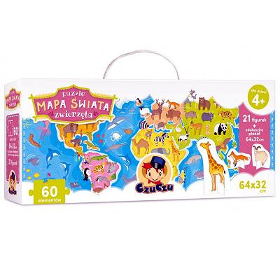 CzuCzu - Puzzle Mapa świata zwierzęta 0098