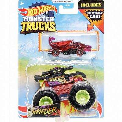 Hot Wheels - Monster Truck Invader + autko HDB95 GRH81