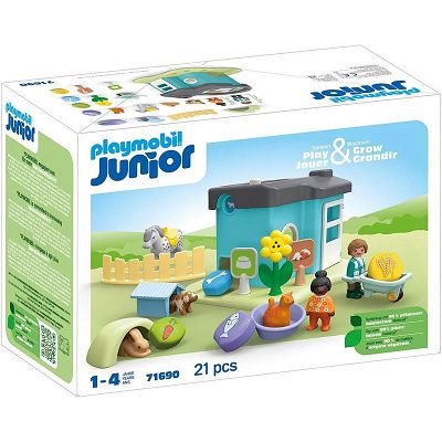Playmobil Junior Hotel dla zwierząt z dozownikiem pokarmu 71690