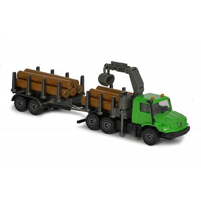 Majorette Farm - Ciężarówka z dźwigiem Mercedes-Benz Zetros z przyczepą 2057430