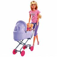 Simba Steffi lalka z bliźniętami i głębokim wózkiem 5738060