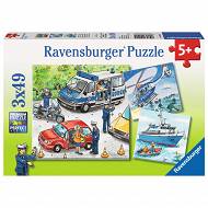 Ravensburger - Puzzle Policja w akcji 3 x 49 elem. 092215