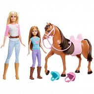 Barbie Stadnina - Barbie i Stacie z konikiem GXD65