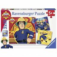 Ravensburger - Strażak Sam Dzwoń na pomoc Puzzle 3 x 49 elem. 093861