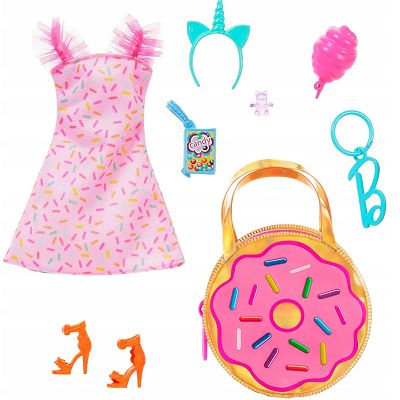 Barbie Zestaw modowy Deluxe z torbą w kształcie donuta z posypką HRH49