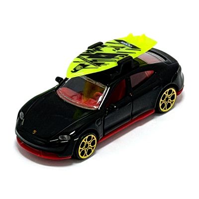 Majorette Factory Custom - Porsche Tycan Turbo S Black Pearl czerwone wnętrze 9002904