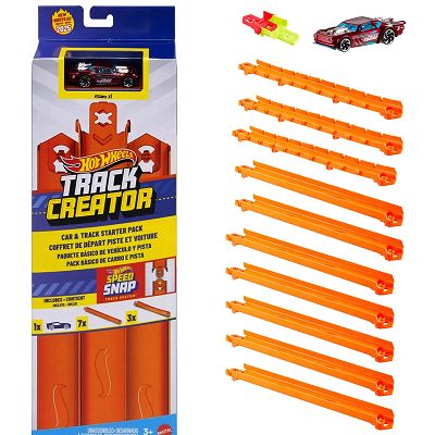 Hot Wheels Track Creator Starter Pack Tory proste i elastyczne + autko JDW43