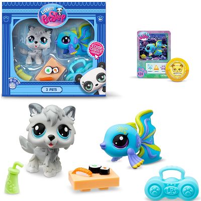 Littlest Pet Shop - 2-pak Zwierzątek Przepyszne sushi Wilk i Rybka LPS00525