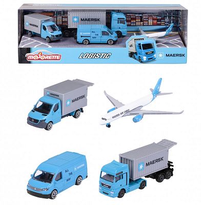Majorette Logistic MAERSK - Pojazdy transportowe MAERSK 4-pak 2057290