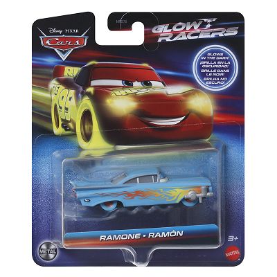 Mattel Auta Cars Glow Racers Ramone HPG79 HPG76