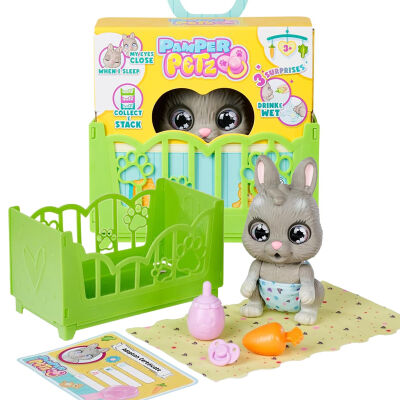 Pamper Petz Interaktywny Króliczek z łóżeczkiem i akcesoriami  5950210