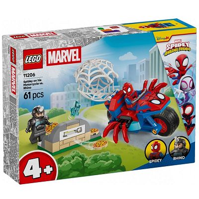 LEGO Marvel Spidey na motocyklu kontra Rhino 11206
