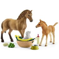 Schleich - Zestaw Pielęgnacyjny Quarter koń + źrebię 42432