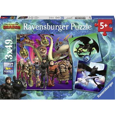 Ravensburger - Puzzle Jak wytresować smoka 3x49 el. 080649