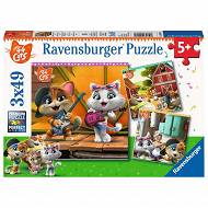 Ravensburger - Puzzle 44 koty  3 x 49 elem. 050130