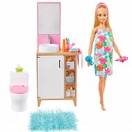 Barbie - Łazienka z lalką GRG87