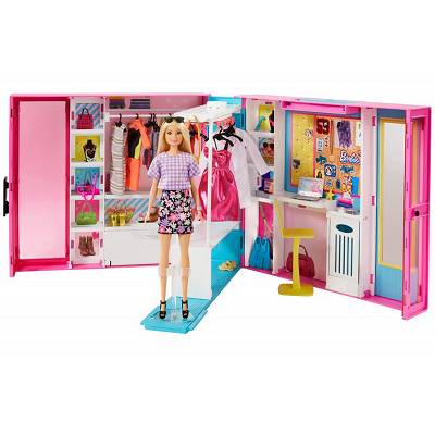 Barbie Wymarzona szafa na ubranka z lalką GBK10