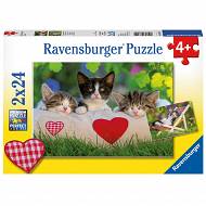 Ravensburger - Śpiące kocięta puzzle 2x24 elem. 078011