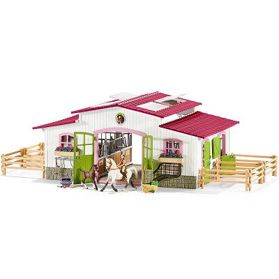 Schleich - Stajnia biało-różowa z akcesoriami 42344