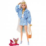 Barbie Extra Moda - Lalka w błękitnym komplecie #16 z dodatkami HHN08