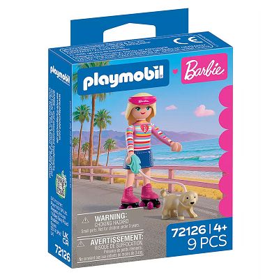 Playmobil x Barbie Malibu na rolkach z pieskiem Taffy 72126