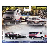 Hot Wheels - Pojazd transportowy HW Rally Hauler i DMC Delorean JBM35 FLF56