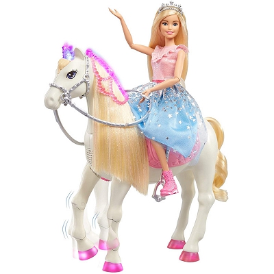 Barbie Princess Adventure Przygoda księżniczek Lalka i koń św./dźw. GML79