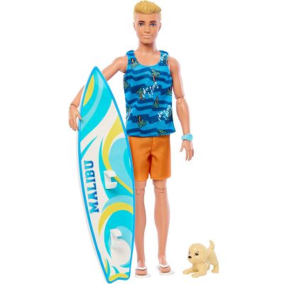 Barbie Ken Surfer z deską i pieskiem HPT50