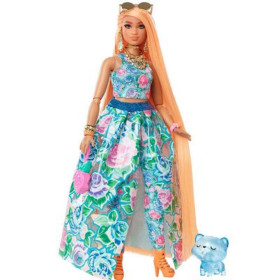 Barbie Extra Fancy Lalka w kwiecistej kreacji HHN14