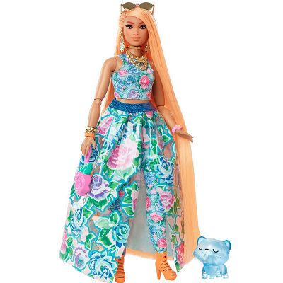 Barbie Extra Fancy Lalka w kwiecistej kreacji HHN14
