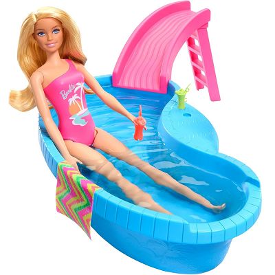 Barbie Lalka z basenem i zjeżdżalnią HRJ74