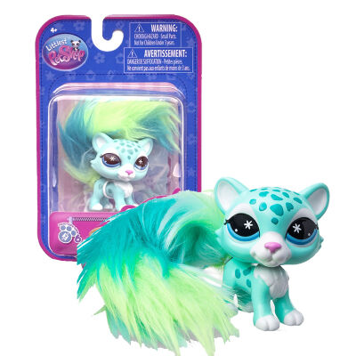 Littlest Pet Shop seria 6 Zwierzątko Nr 492 Fuzzy Pet Śnieżny Leopard 01165