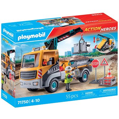 Playmobil Action Heroes Ciężarówka budowlana z dźwigiem HDS 71750