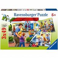 Ravensburger - Puzzle Gabinet weterynarii 3 x 49 elem. 094240