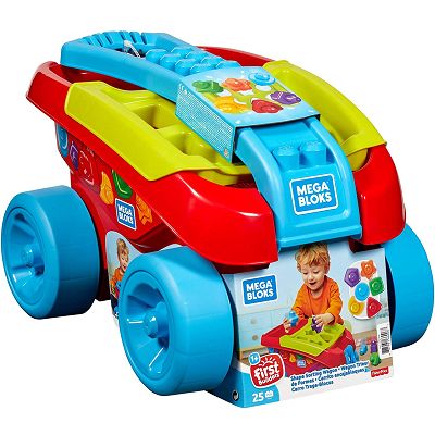 Mega Bloks - Wózek Sorter kształtów + klocki FVJ47