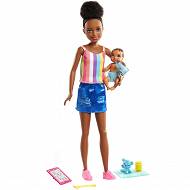 Barbie - Opiekunka dziecięca Lalka i bobas GRP12