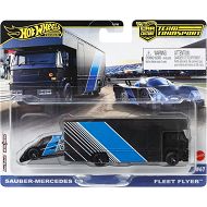 Hot Wheels - Pojazd transportowy Sauber Mercedes C9 & Fleet Flyer HRV41 FLF56