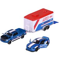 Majorette Race Trailer - Ford F-150 Raptor + przyczepa i Mustang GT 2053111