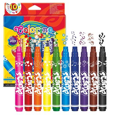 Colorino - Flamastry dwustronne pieczątki 10 kolorów 36092