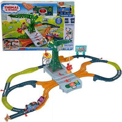 Fisher-Price Tomek i Przyjaciele Zestaw Załadunek w porcie z Dźwigiem i panelem dźwiękowym HRC47