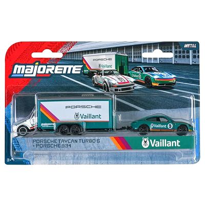 Majorette Racing Deluxe Trailer - Porsche Taycan Turbo S z przyczepą i Porsche 934 2003001
