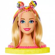 Barbie Głowa do stylizacji Neonowa tęcza Blond włosy HMD78
